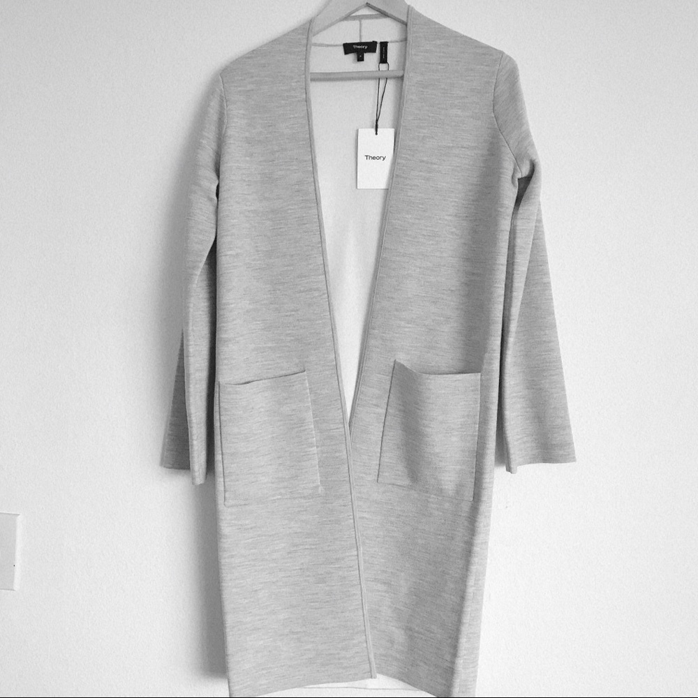Theory Double-Face Wool Cardigan Size P Brand New
